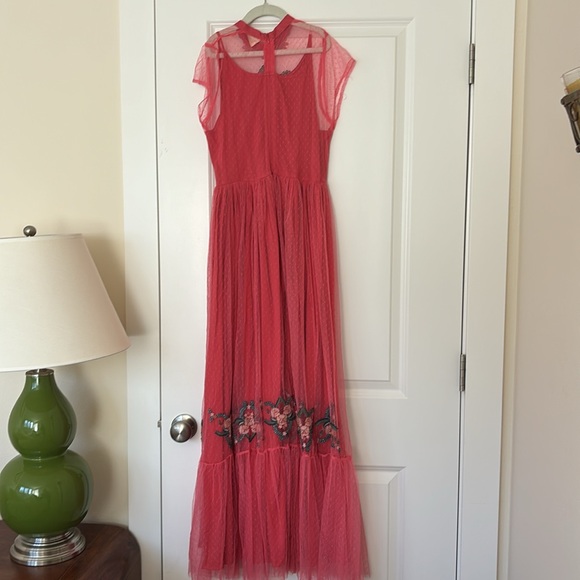 Mia Joy Girls Long Red Flower Dress - Picture 5 of 8
